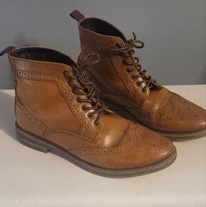 Men's rarely used Base London size 43 or 10 cognac coloured wingtip boots